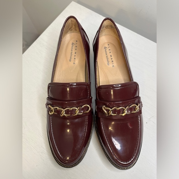Alex Marie Patent Burgundy Eva Platform Loafers Size 8.5 Academia Preppy - Picture 3 of 12